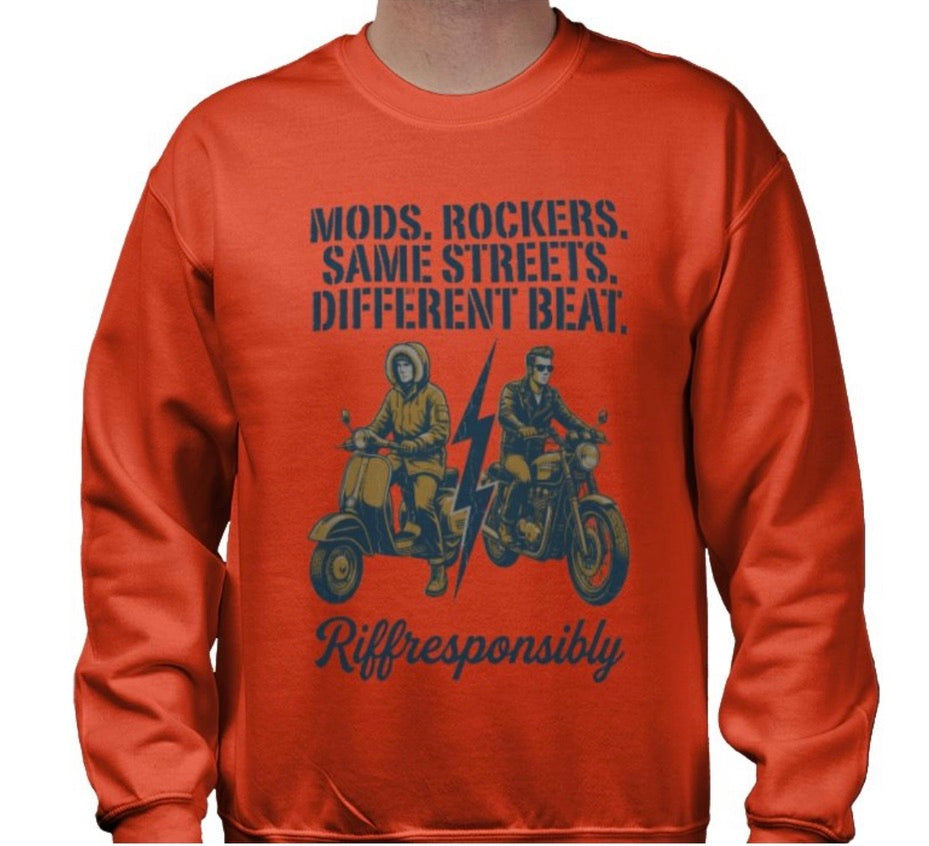 Riff Responsibly | Mod Rockers Same Street Different Beat Sweatshirt