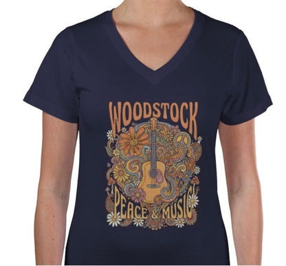 Riff Responsibly | WoodStock Women V Neck T-Shirt