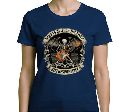 Riff Responsibly | Born To Disturb The Peace V Neck T-Shirt Women