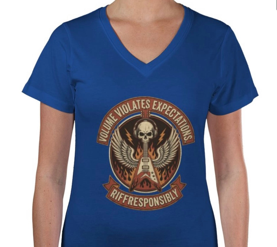 Riff Responsibly | Volume Violates Expectations V Neck T-Shirt