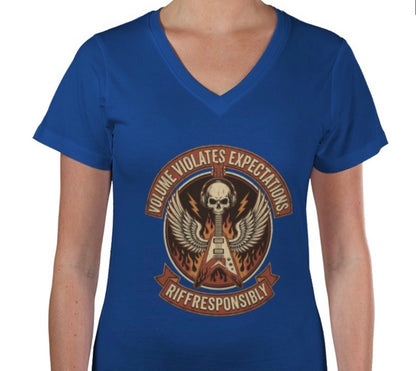 Riff Responsibly | Volume Violates Expectations V Neck T-Shirt