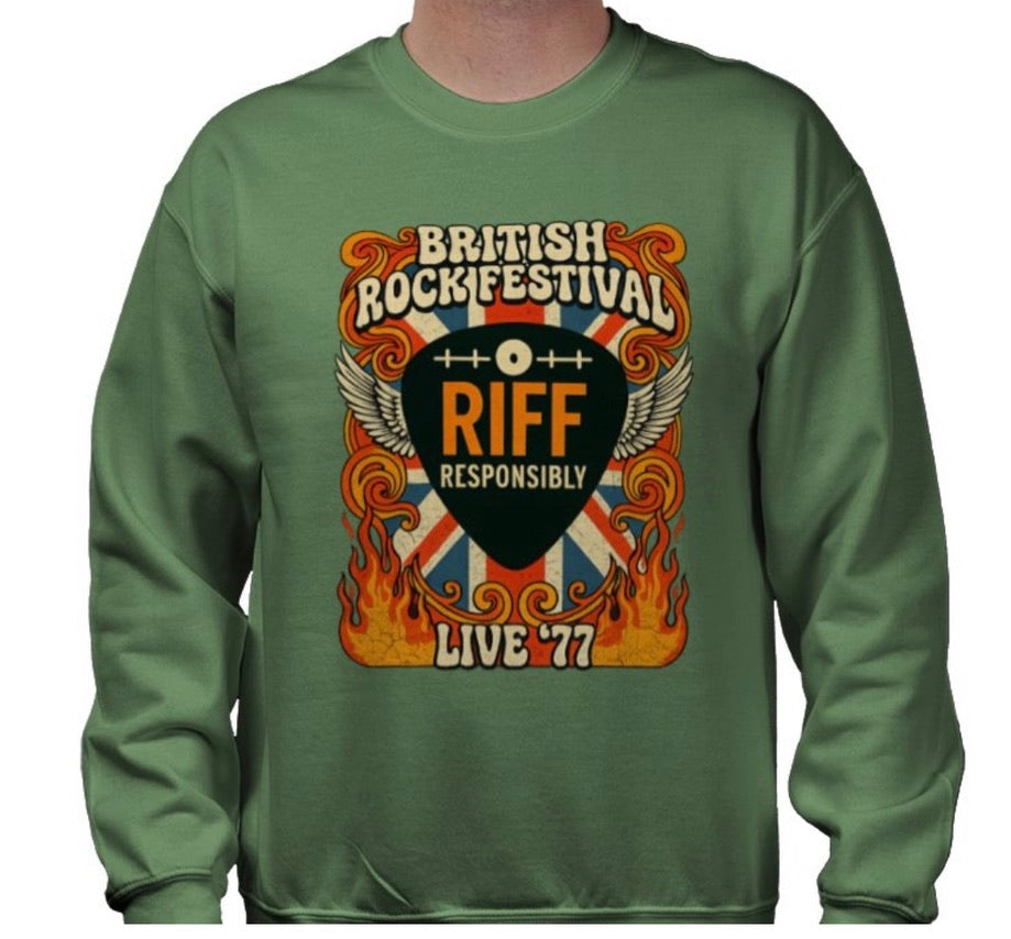 Riff Responsibly | British Rock Festival Sweatshirt