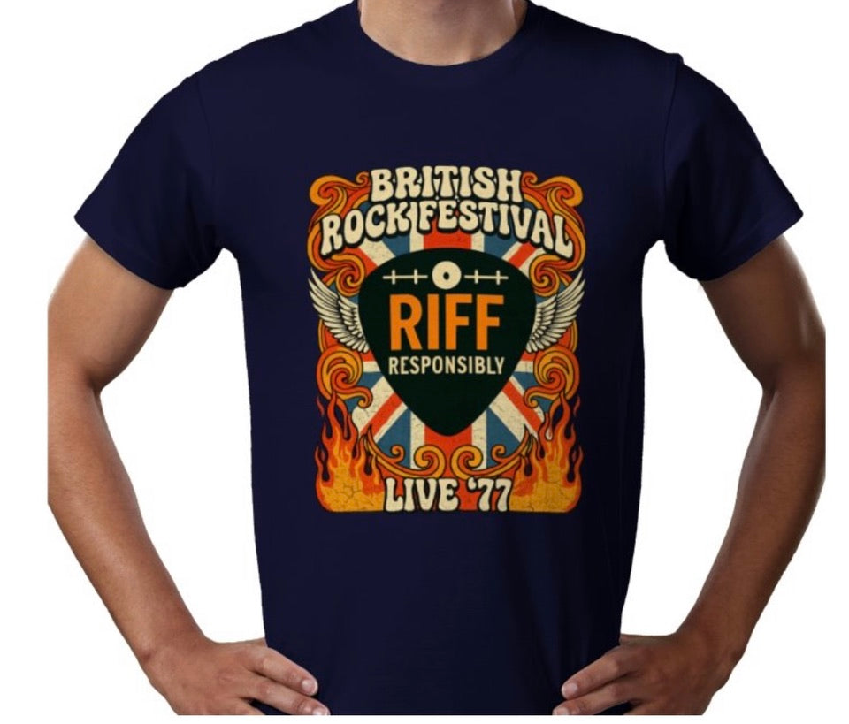 Riff Responsibly | British Rock Festival T-Shirt