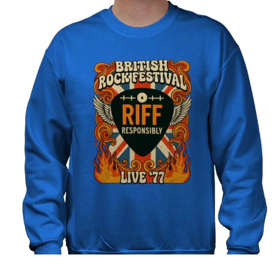 Riff Responsibly | British Rock Festival Sweatshirt