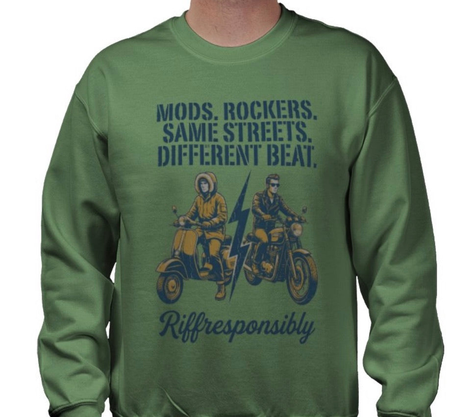 Riff Responsibly | Mod Rockers Same Street Different Beat Sweatshirt