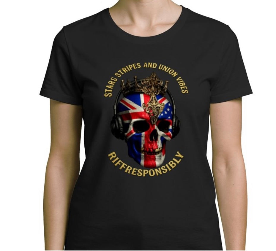 Riff Responsibly | Stars Stripes & Union Vibes Women T-Shirt