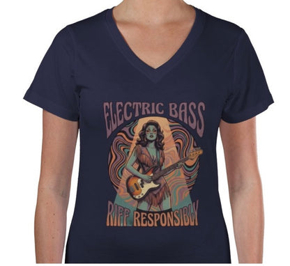 Riff Responsibly | Bass Exotica T-Shirt V-neck Women