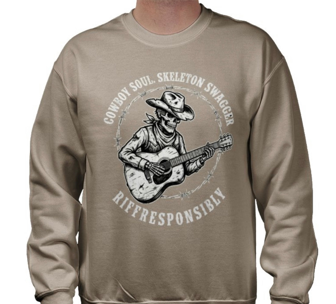 Riff Responsibly | Cowboy Soul Skeleton Swagger Sweatshirt