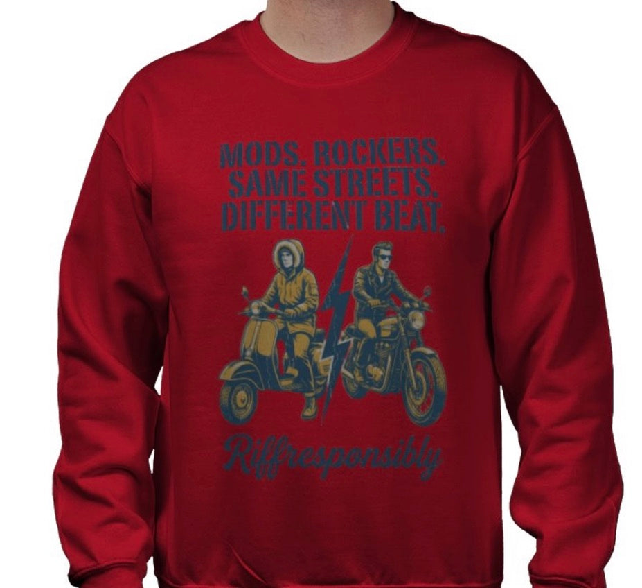 Riff Responsibly | Mod Rockers Same Street Different Beat Sweatshirt
