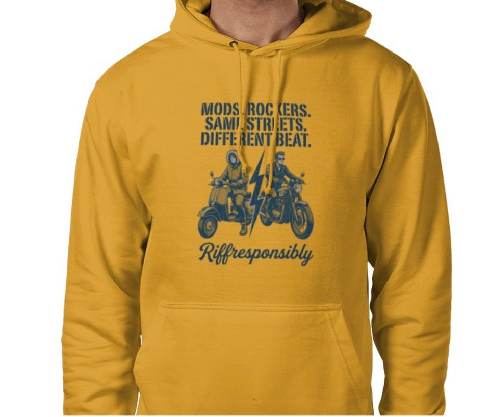 Riff Responsibly | Mod Rockers Same Street Different Beat Hoodie