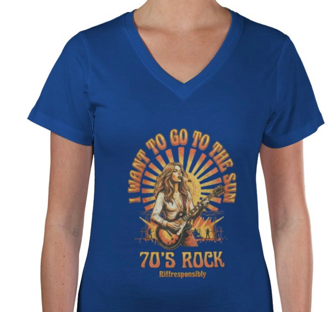 Riff Responsibly | Go To The Sun V Neck T-Shirt Women