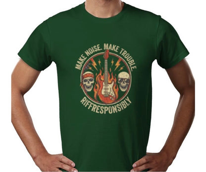 Riff Responsibly | Make Noise. Make Trouble T-Shirt