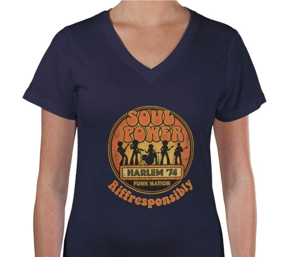 Riff Responsibly | Soul Power Women V Neck T-Shirt