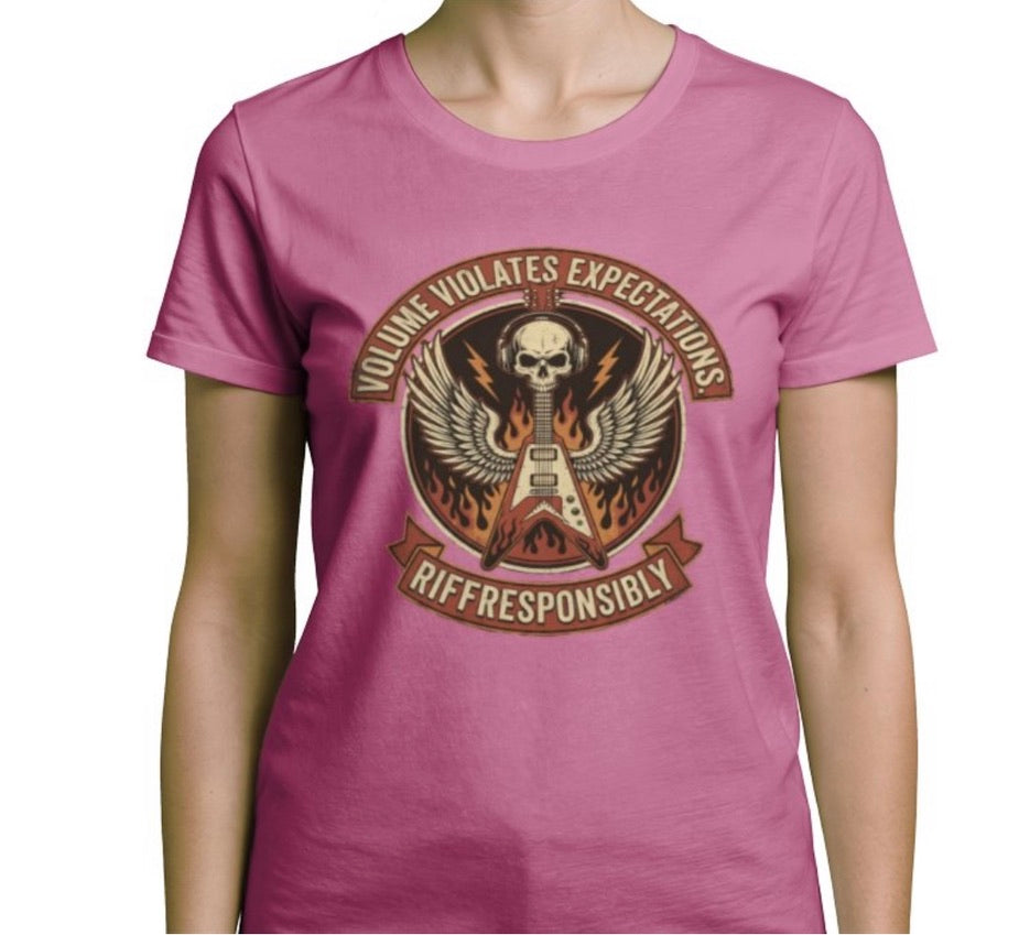 Riff Responsibly | Volume Violates Expectations Women T-Shirt