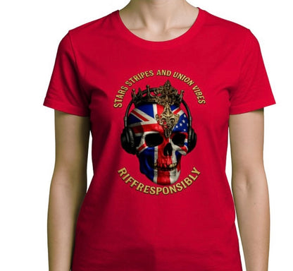 Riff Responsibly | Stars Stripes & Union Vibes Women T-Shirt