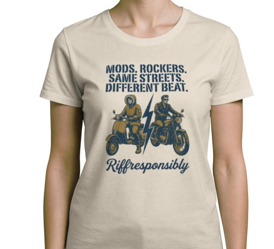 Riff Responsibly | Mod Rockers Same Street Different Beat Women T-Shirt