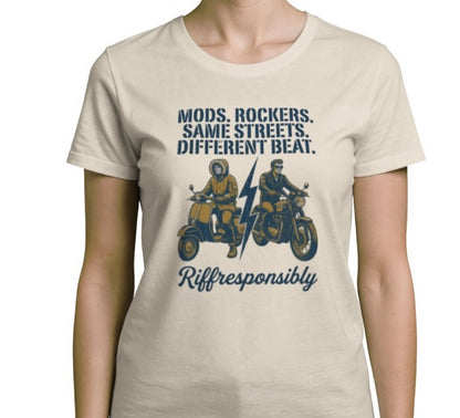 Riff Responsibly | Mod Rockers Same Street Different Beat Women T-Shirt