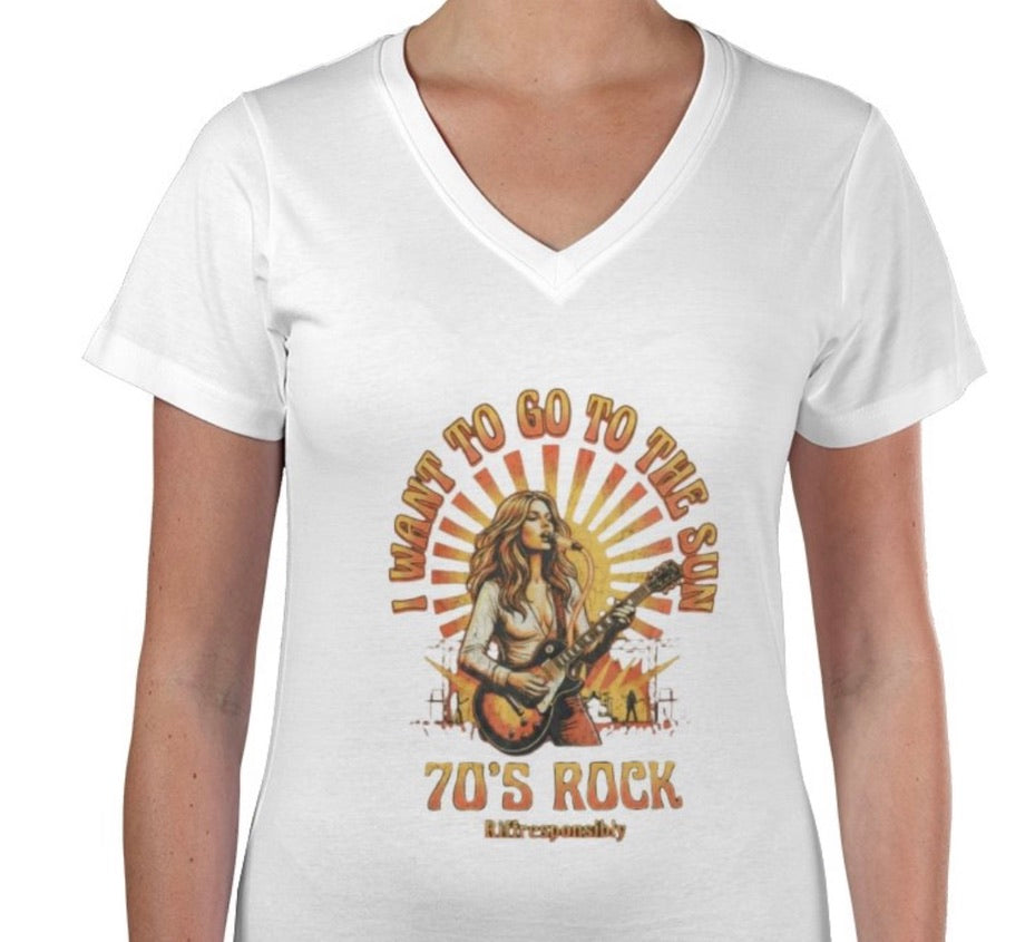 Riff Responsibly | Go To The Sun V Neck T-Shirt Women