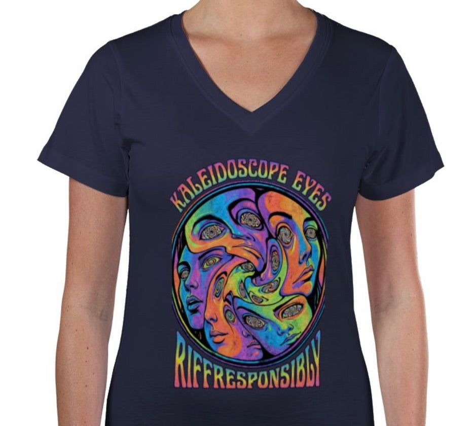 Riff Responsibly | Kaleidoscope Eyes V Neck T-Shirt Women
