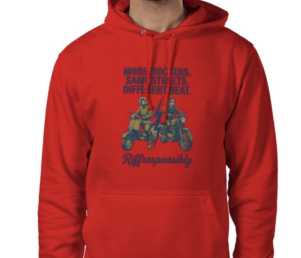 Riff Responsibly | Mod Rockers Same Street Different Beat Hoodie