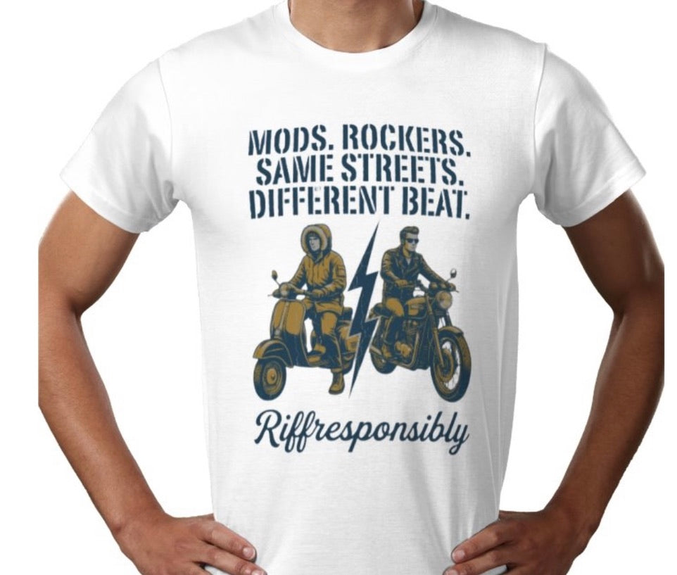 Riff Responsibly | Mod Rockers Same Street Different Beat T-Shirt