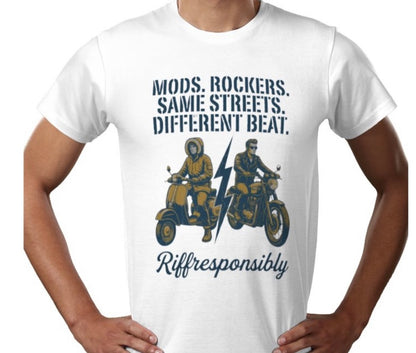 Riff Responsibly | Mod Rockers Same Street Different Beat T-Shirt