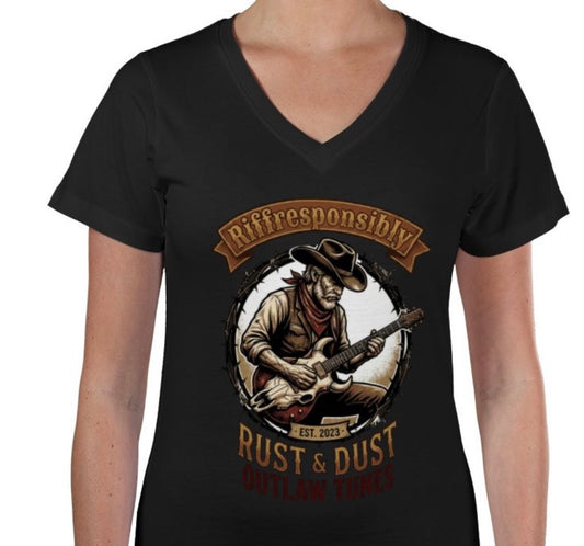 Riff Responsibly | Rust & Dust V Neck T-Shirt Women