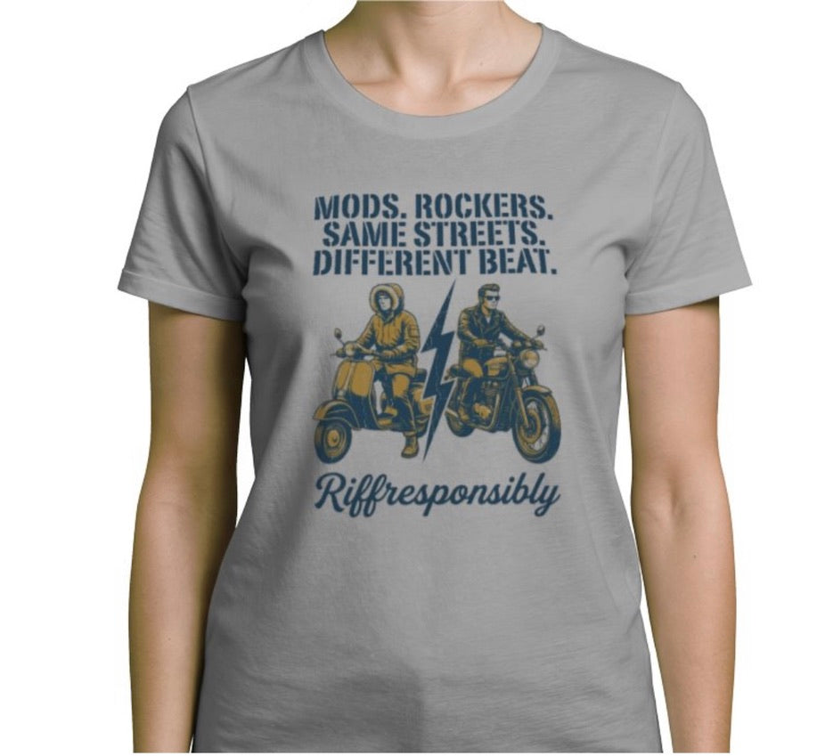 Riff Responsibly | Mod Rockers Same Street Different Beat Women T-Shirt