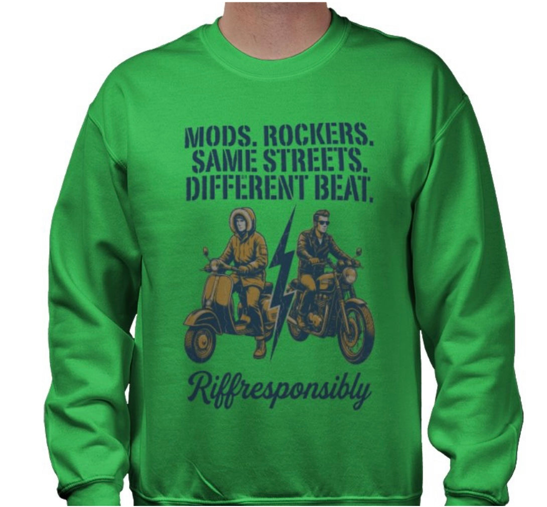 Riff Responsibly | Mod Rockers Same Street Different Beat Sweatshirt