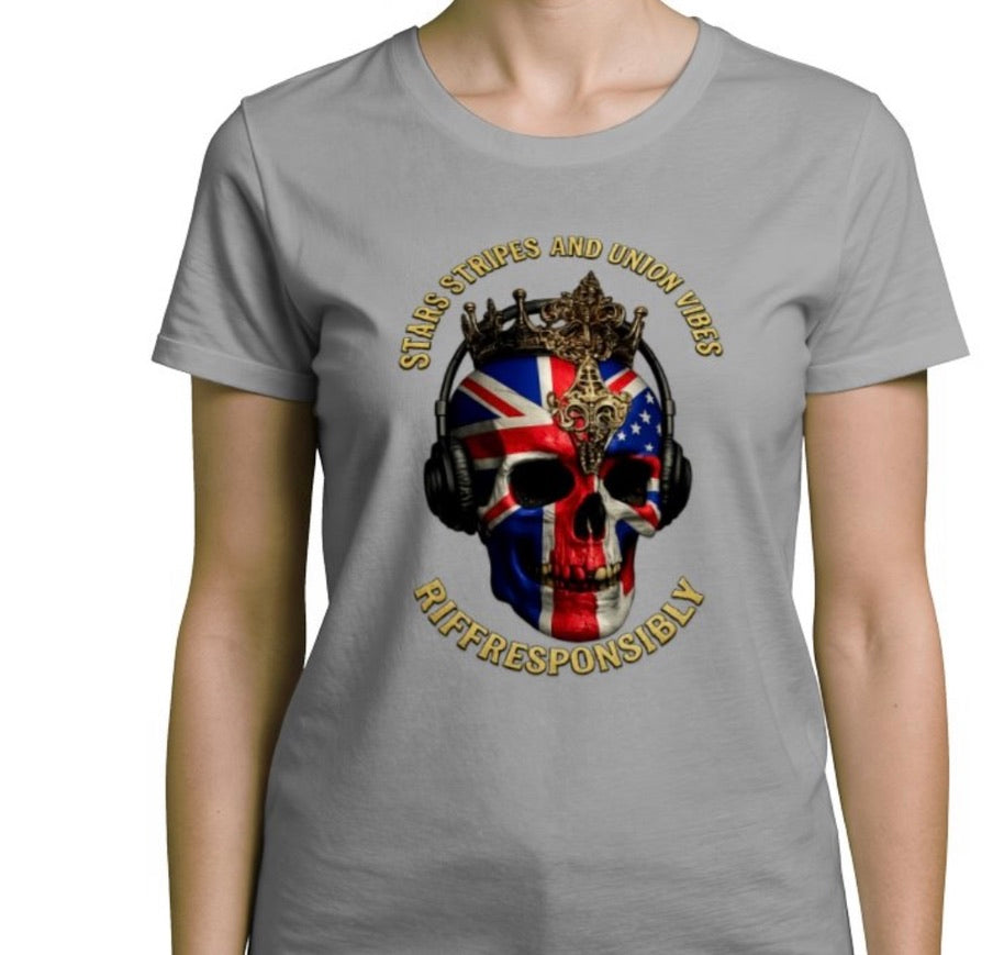 Riff Responsibly | Stars Stripes & Union Vibes Women T-Shirt