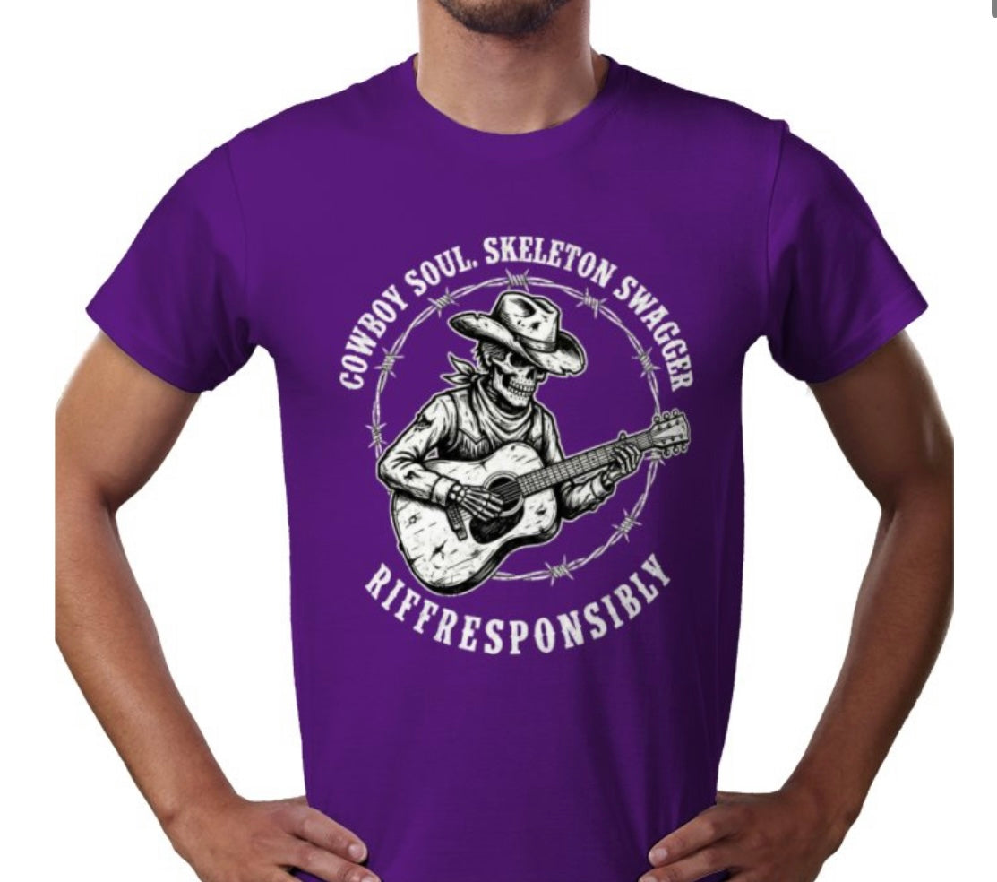 Riff Responsibly | Cowboy Soul Skeleton Swagger T-Shirt