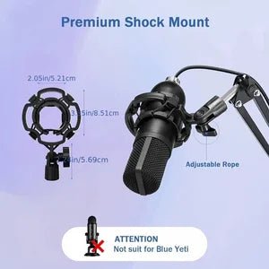 Heavy Duty Blue Yeti Microphone Desktop Stand + Extras