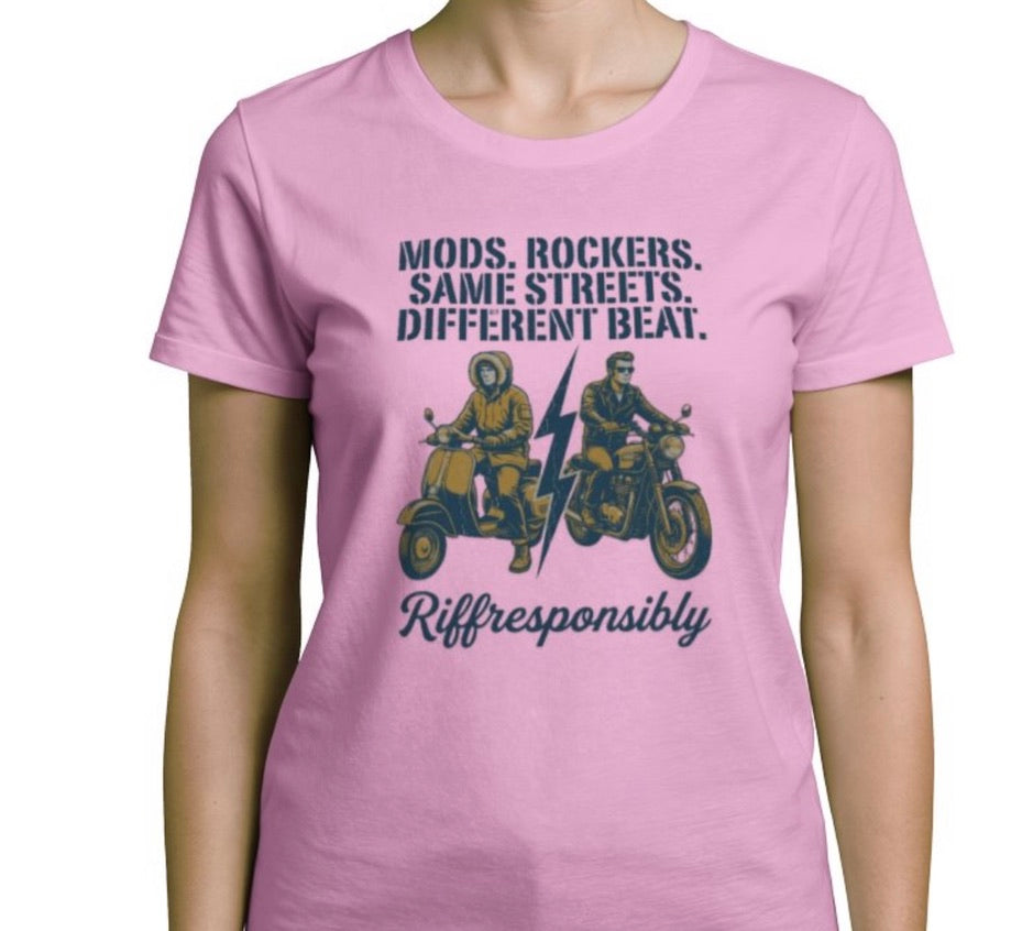 Riff Responsibly | Mod Rockers Same Street Different Beat Women T-Shirt
