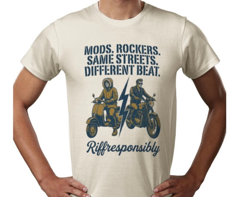 Riff Responsibly | Mod Rockers Same Street Different Beat T-Shirt