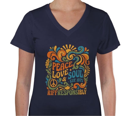 Riff Responsibly | Peace, love & soul V Neck T-Shirt Women