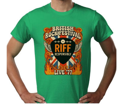 Riff Responsibly | British Rock Festival T-Shirt