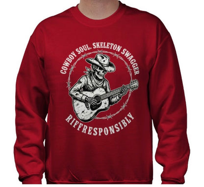 Riff Responsibly | Cowboy Soul Skeleton Swagger Sweatshirt