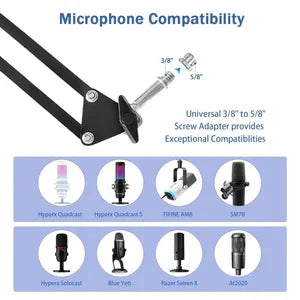 Heavy Duty Blue Yeti Microphone Desktop Stand + Extras