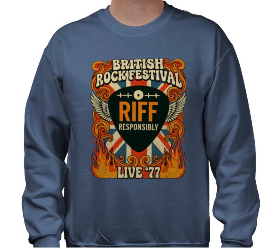 Riff Responsibly | British Rock Festival Sweatshirt