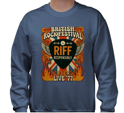 Riff Responsibly | British Rock Festival Sweatshirt