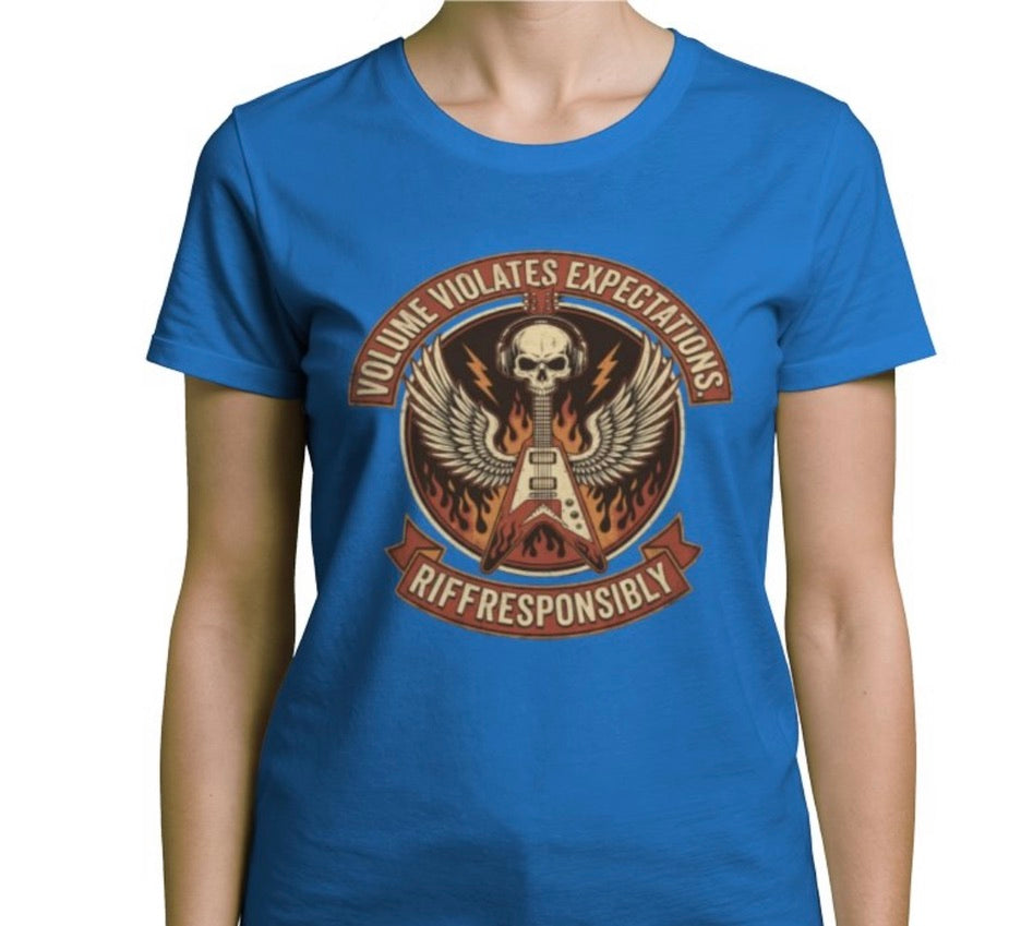 Riff Responsibly | Volume Violates Expectations Women T-Shirt