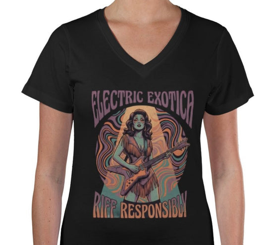 Riff Responsibly | Electric Exotica V Neck T-Shirt Women