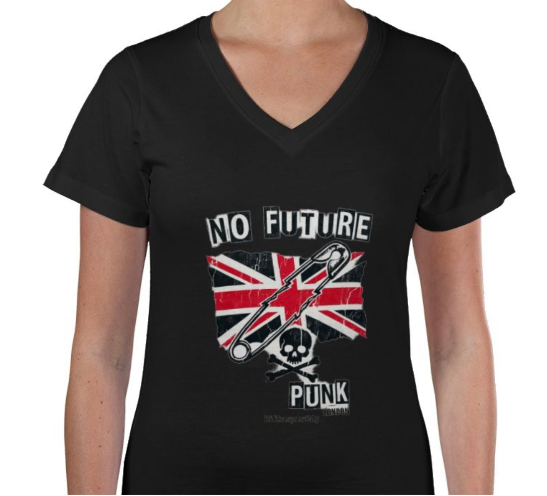 Riff Responsibly | No Future V Neck T-Shirt Women