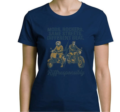 Riff Responsibly | Mod Rockers Same Street Different Beat Women T-Shirt