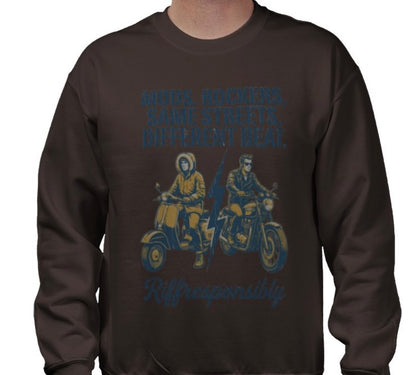 Riff Responsibly | Mod Rockers Same Street Different Beat Sweatshirt
