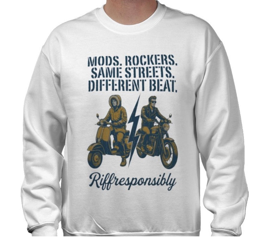 Riff Responsibly | Mod Rockers Same Street Different Beat Sweatshirt