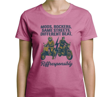 Riff Responsibly | Mod Rockers Same Street Different Beat Women T-Shirt