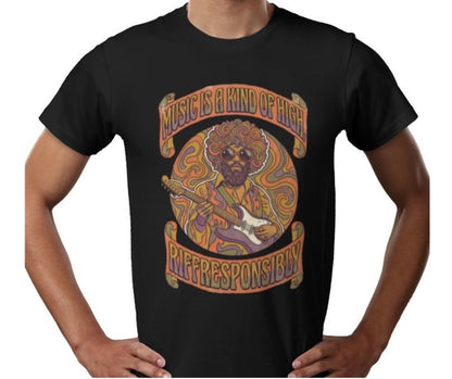 Riff Responsibly | Music Is A Kind Of High T-Shirt