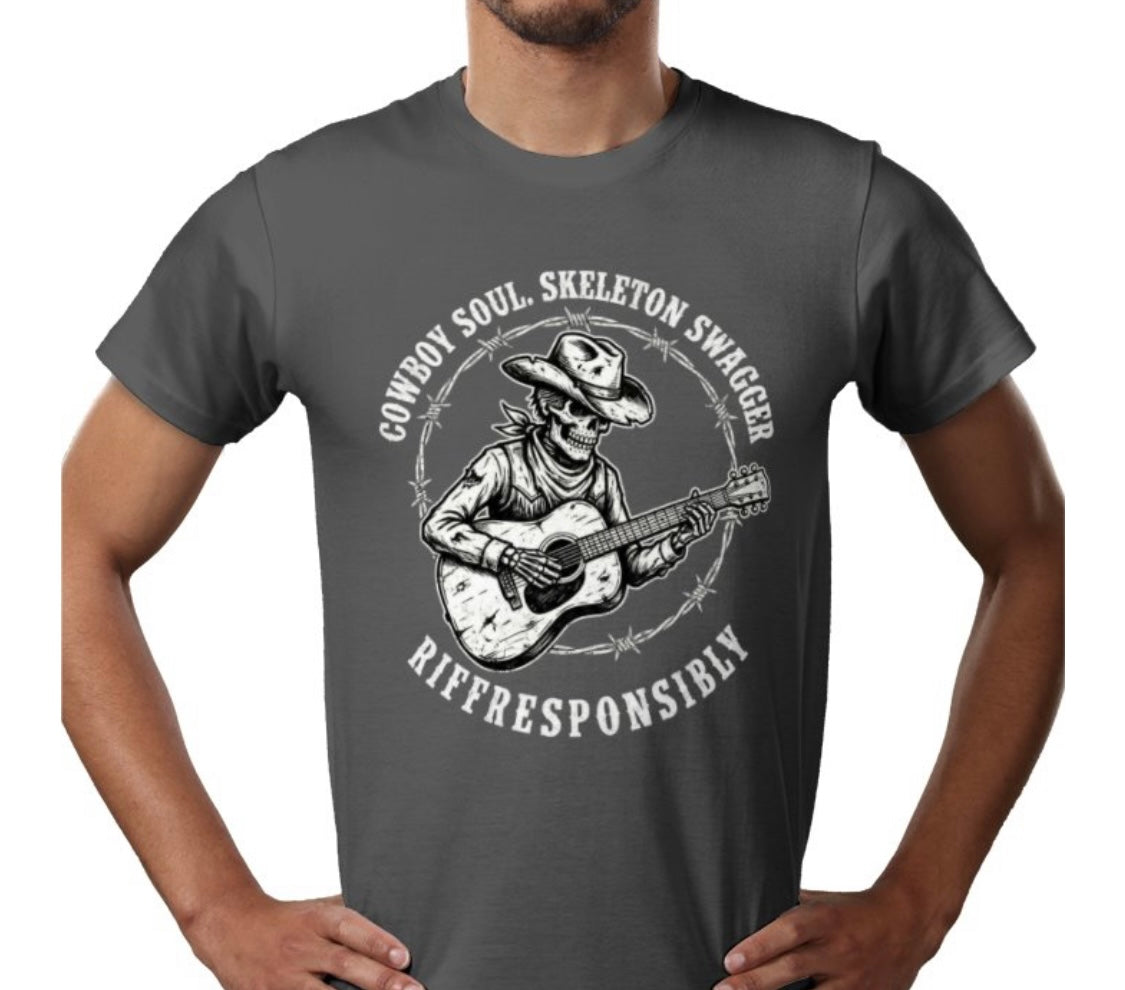 Riff Responsibly | Cowboy Soul Skeleton Swagger T-Shirt