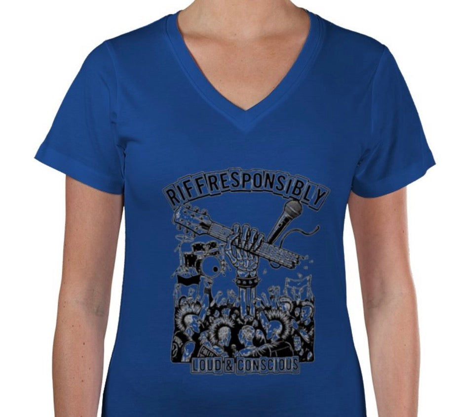 Riff Responsibly | Loud & Conscious V Neck T-Shirt Women